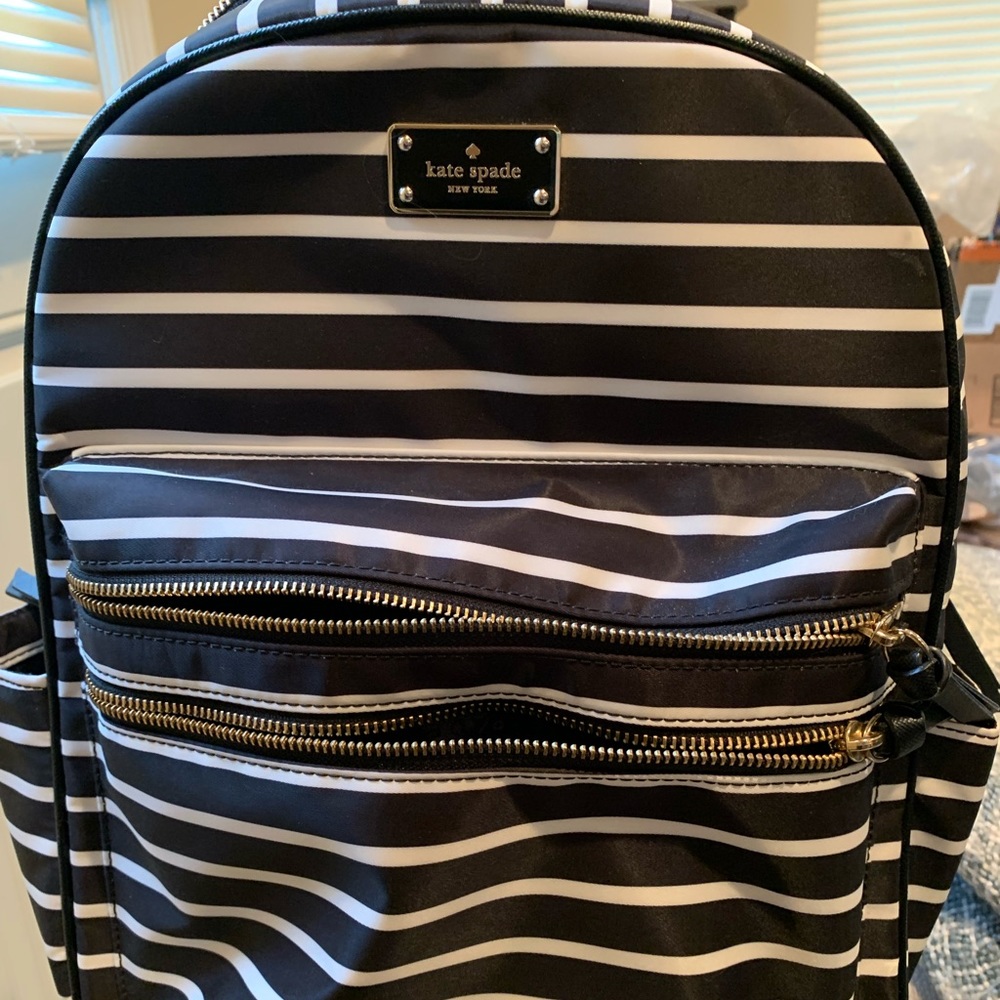 Like new Kate Spade black and white backpack